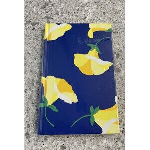Kate Spade Blue Yellow flowers hardback Journal notes Ribbon Bookmark new